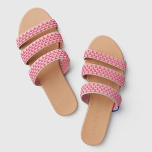 Rothy’s sandals - Triple Band in Hot Pink Basket Stitch
